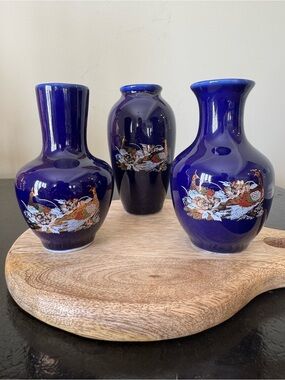 VTG Yamato Japanese Porcelain Bud Vases Set of 3